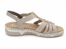 Afbeelding in Gallery-weergave laden, 153-15-014 Dames Sandalen Mode Rieker 66201-62 Middenbeige Wijdte H (3556)
