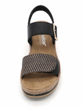 Afbeelding in Gallery-weergave laden, 153-91-014 Dames Sandalen Mode Rieker V0951-00 Zwart Combi (2974)