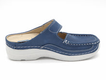 Afbeelding in Gallery-weergave laden, 181-75-004 Dames Pantoffel-Muilen Leer Wolky Roll Slipper 0622736-804 Middenblauw  (3238)