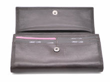 Afbeelding in Gallery-weergave laden, 91-118118-2 Lederwaren Dames Portemonnee Ritsvak HJ de Rooy Vegio 118118 Donkerbruin (3028)