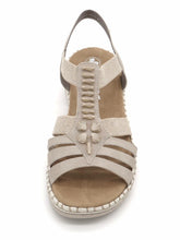 Afbeelding in Gallery-weergave laden, 153-15-014 Dames Sandalen Mode Rieker 66201-62 Middenbeige Wijdte H (3556)
