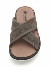 Afbeelding in Gallery-weergave laden, 263-19-002 Heren Open Slippers Mode Rieker 25182-25 Donkerbeige (3570)