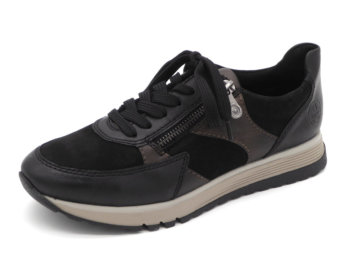 Rieker Zwarte Dames Veterschoenen 133-91-006 Dames