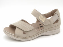 Afbeelding in Gallery-weergave laden, 151-15-006 Dames Sandalen Comfort Rieker V7474-60 Middenbeige Wijdte H (2971)