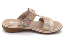 Afbeelding in Gallery-weergave laden, 163-15-002 Dames Open Slippers Mode Rieker 659X6-90 Middenbeige (2577)