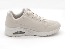 Afbeelding in Gallery-weergave laden, 132-11-012 Dames Veterschoenen Sportief Skechers Uno Shiny Scale 177861 OFWT Lichtbeige (3640)