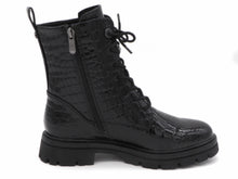 Afbeelding in Gallery-weergave laden, 172-95-017 Dames Hoge Schoenen Boot Plat Marco Tozzi 25207-068 Zwart Lak (3719)