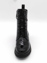 Afbeelding in Gallery-weergave laden, 172-95-017 Dames Hoge Schoenen Boot Plat Marco Tozzi 25207-068 Zwart Lak (3719)