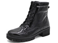 Afbeelding in Gallery-weergave laden, 172-95-005 Dames Hoge Schoenen Boot Plat Jana 25263-018 Zwart Lak Wijdte H (2744)