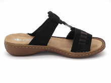 Afbeelding in Gallery-weergave laden, 163-99-008 Dames Open Slippers Mode Rieker 60881-00 Zwart (2980)