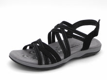 Afbeelding in Gallery-weergave laden, 152-99-014 Dames Sandalen Sportief Skechers Reggae Slim-Summer Getaway 163571 BLK Zwart (3627)