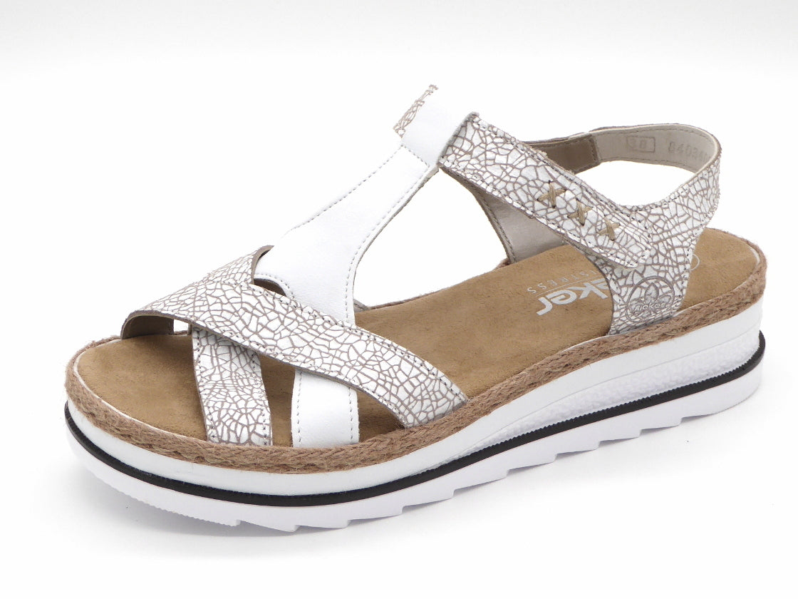 153-09-002 Dames Sandalen Mode Rieker V7919-80 Wit Combi (2573)