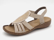 Afbeelding in Gallery-weergave laden, 153-15-008 Dames Sandalen Mode Rieker 608C0-62 Middenbeige  (2973)
