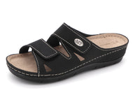 161-99-001 Dames Open Slippers Comfort Marco Tozzi 27512-001 Zwart  (1732)