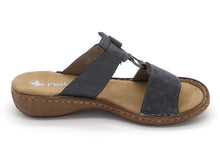 Afbeelding in Gallery-weergave laden, 163-79-008 Dames Open Slippers Mode Rieker 60885-12 Donkerblauw  (3562)
