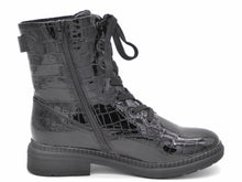 Afbeelding in Gallery-weergave laden, 172-95-007 Dames Hoge Schoenen Boot Plat Jana 25274-091 Zwart Lak Wijdte H (2748)
