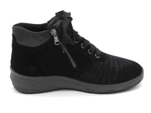 Afbeelding in Gallery-weergave laden, 172-99-058 Dames Hoge Schoenen Boot Plat Waldlaufer Bungeez 831M80-600-001 Zwart Wijdte M (3301)
