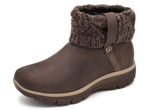 172-29-012 Dames Hoge Schoenen Boot Plat Skechers Easy Going Cozy Weather 2 168033 CHOC Donkerbruin  (3437)