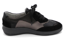 Afbeelding in Gallery-weergave laden, 131-91-002 Dames Veterschoenen  Comfort Waldlaufer 831004-980-768 Zwart Combi Wijdte M (3296)
