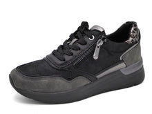 Afbeelding in Gallery-weergave laden, 133-91-004 Dames Veterschoenen  Sneaker Marco Tozzi 23735-098 Zwart Combi  (2721)
