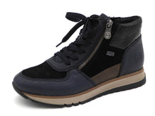 Afbeelding in Gallery-weergave laden, 172-79-006 Dames Hoge Schoenen Boot Plat Rieker 49040-14 Donkerblauw Wijdte H (3736)
