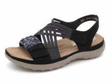 Afbeelding in Gallery-weergave laden, 153-91-012 Dames Sandalen Mode Rieker 64889-00 Zwart Combi  (2972)
