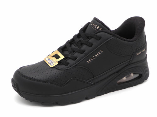 142-99-006 Dames Instappers Sportief Skechers Slip-Ins Uno Banksia Luxe 177118 BBK Zwart  (3442)