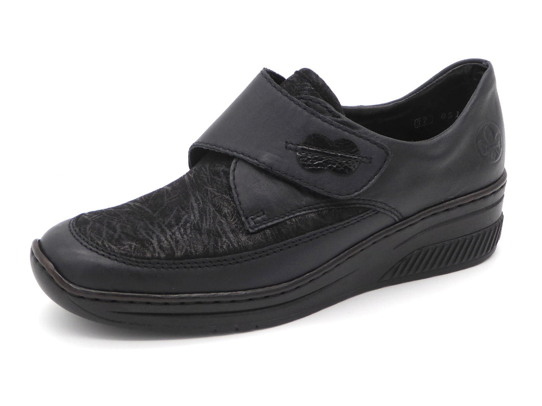 123-79-004 Dames Klittenband Schoenen Mode Rieker 487CO-15 Donkerblauw  (3314)