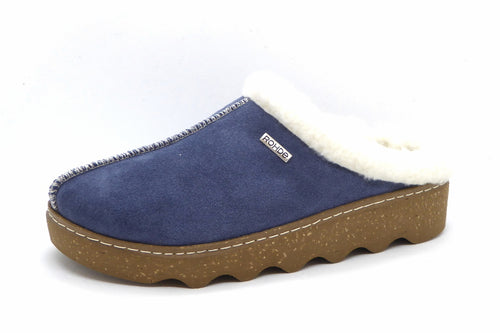 183-75-003 Dames Pantoffel-Muilen Gevoerd Rohde 6125-50 Middenblauw  (3423)