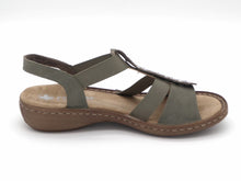 Afbeelding in Gallery-weergave laden, 153-65-004 Dames Sandalen Mode Rieker 60883-52 Middengroen  (3555)
