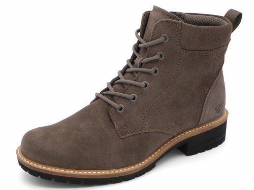 172-19-008 Dames Hoge Schoenen Boot Plat Ecco Elaina 202213-05559 Donkerbeige  (3381)