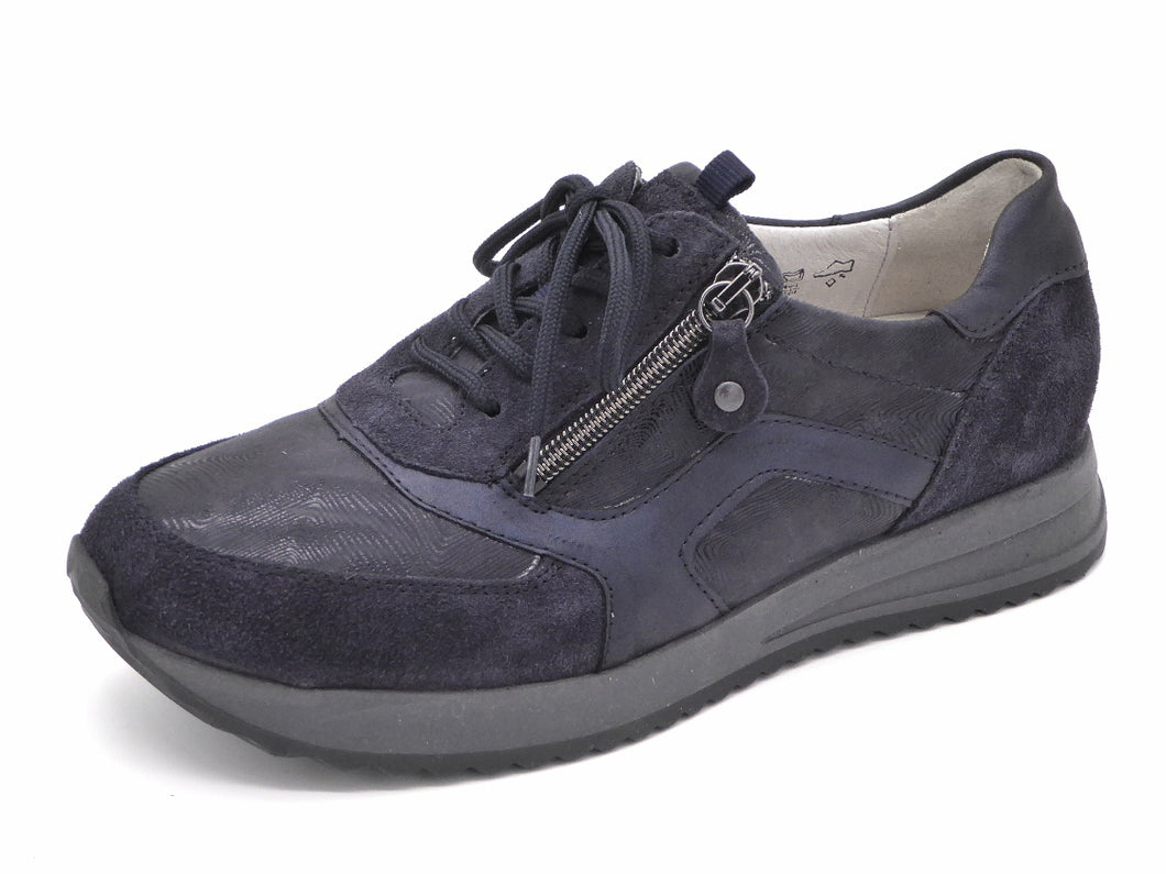 131-79-009 Dames Veterschoenen  Comfort Waldlaufer 7520047-404-194 Donkerblauw Wijdte H (3289)