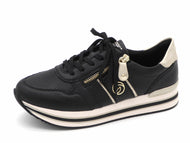 133-91-011 Dames Veterschoenen  Mode Remonte D1327-03 Zwart Combi Wijdte G (2961)