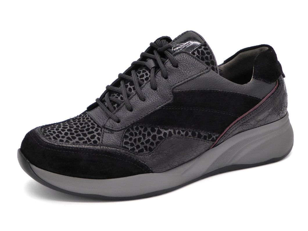 131-99-020 Dames Veterschoenen  Comfort Durea 6308-605-1738 Zwart Wijdte H (3310)