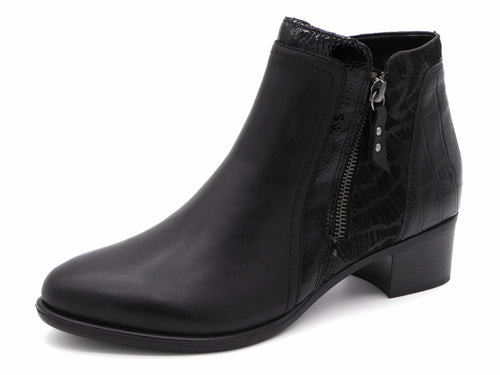 171-99-023 Dames Hoge Schoenen Boot Hak Remonte R5172-00 Zwart  (3332)