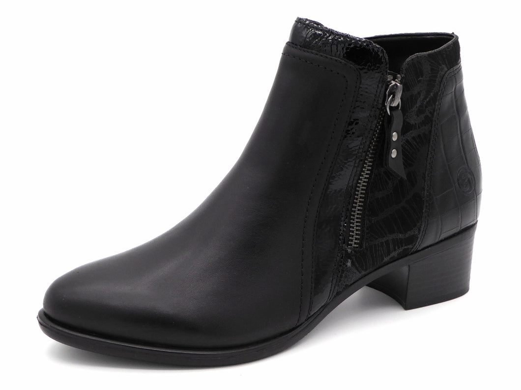 171-99-023 Dames Hoge Schoenen Boot Hak Remonte R5172-00 Zwart  (3332)
