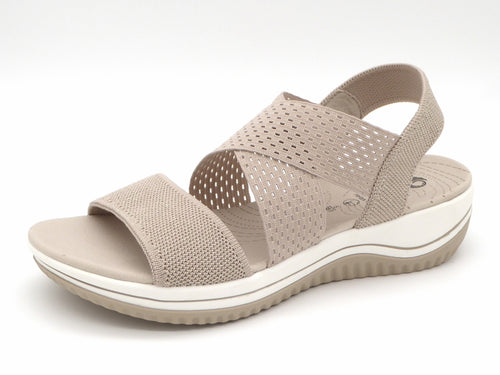 153-15-004 Dames Sandalen Mode Jana 28768-499 Middenbeige Wijdte H (2913)
