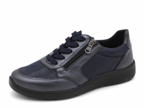 131-79-010 Dames Veterschoenen  Comfort Sens 1421-11611W8  Kira 01 Donkerblauw Wijdte K (3411)