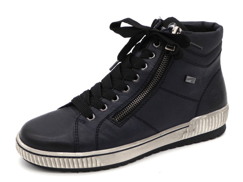 172-79-003 Dames Hoge Schoenen Boot Plat Remonte D0772-15 Donkerblauw  (3335)