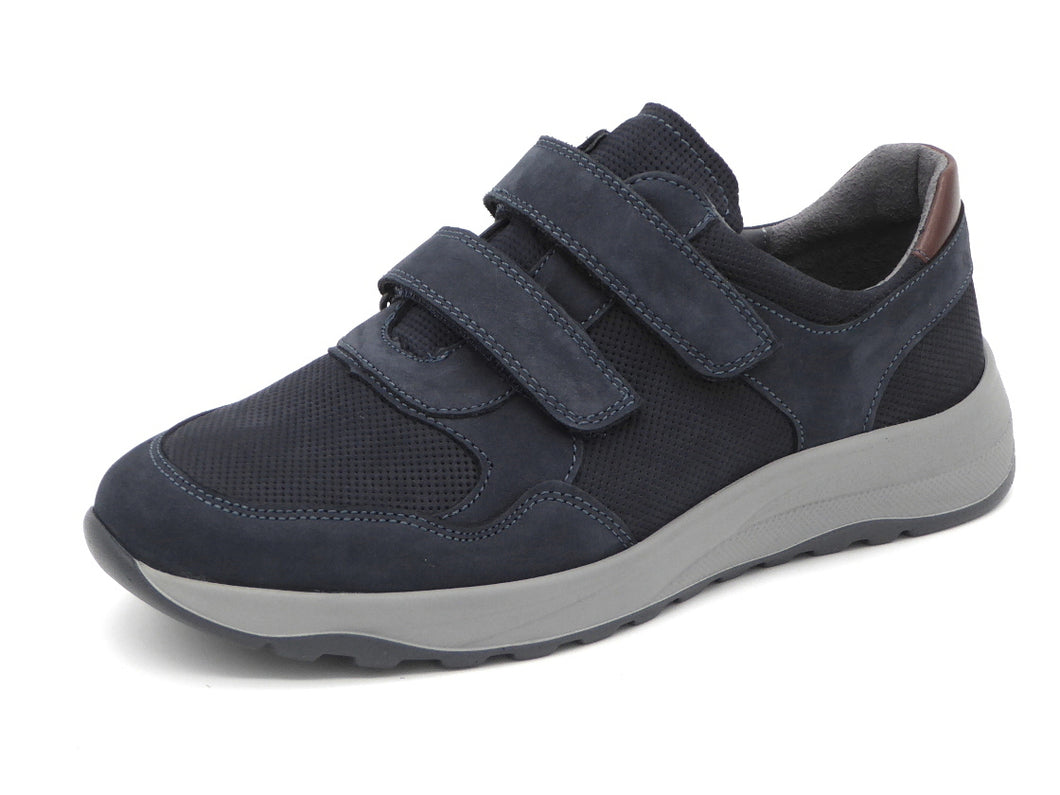 222-79-002 Heren Klittenband Schoenen Sportief Waldlaufer 662301-302-416 Donkerblauw Wijdte K (2935)