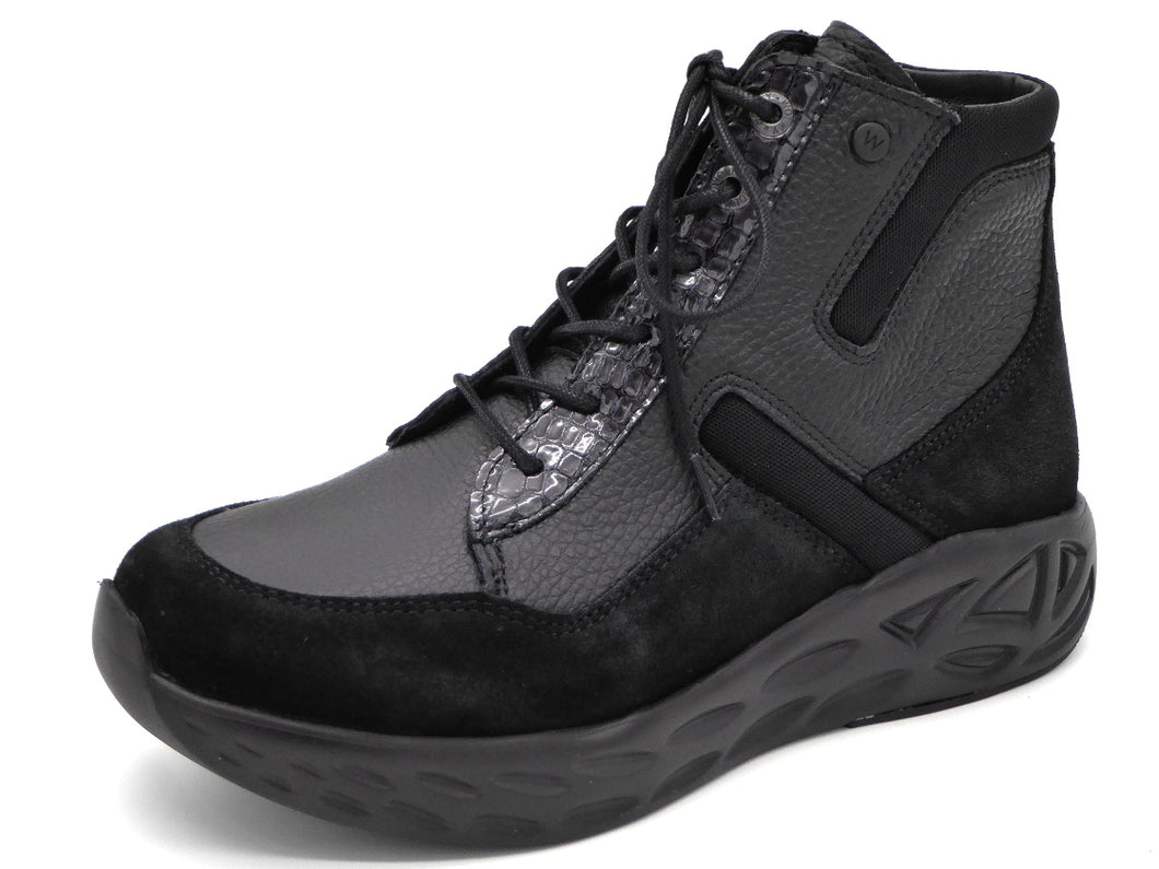 172-99-068 Dames Hoge Schoenen Boot Plat Wolky Leap 0570190-005 Zwart  (3391)