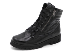Afbeelding in Gallery-weergave laden, 172-95-006 Dames Hoge Schoenen Boot Plat Waldlaufer 723807-143-001 Zwart Lak Wijdte H (3299)
