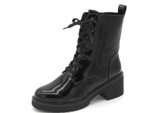 Afbeelding in Gallery-weergave laden, 172-95-015 Dames Hoge Schoenen Boot Plat Marco Tozzi 26237-018 Zwart Lak  (3375)
