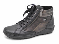 172-91-007 Dames Hoge Schoenen Boot Plat Remonte R1458-03 Zwart Combi  (2771)