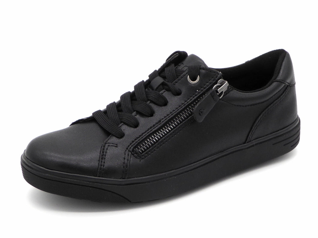 133-99-022 Dames Veterschoenen  Sneaker Jana 23702-001 Zwart Wijdte H (3344)