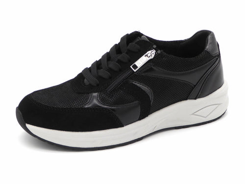 131-99-023 Dames Veterschoenen  Comfort Waldlaufer 703002-104-001 Zwart Wijdte H (3292)