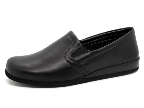 291-99-001 Heren Pantoffel-Gesloten Leer Rohde 6402-90 Zwart  (2475)