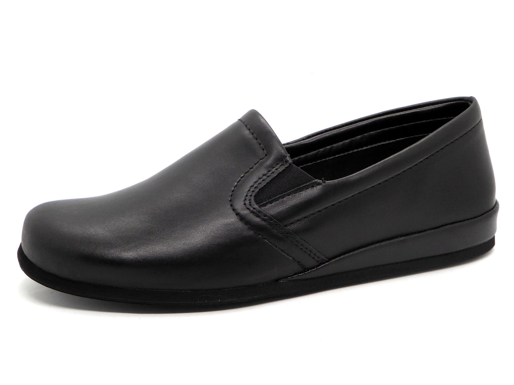291-99-001 Heren Pantoffel-Gesloten Leer Rohde 6402-90 Zwart  (2475)