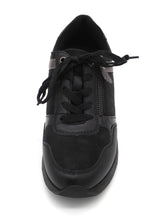 Afbeelding in Gallery-weergave laden, 133-99-026 Dames Veterschoenen  Sneaker Jana 23763-001 Zwart Wijdte H (3347)
