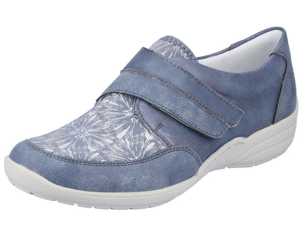 123-75-002 Dames Klittenband Schoenen Mode Remonte R7600-12 Middenblauw Wijdte H (1326)